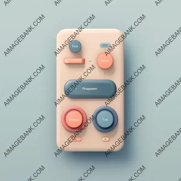 Modern 3D UI toggle with soft colors and shadows