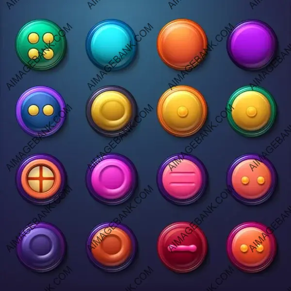 Modern and dimensional GUI button collection