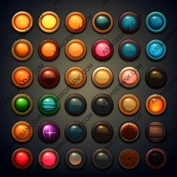 Pack of dimensional modern GUI buttons