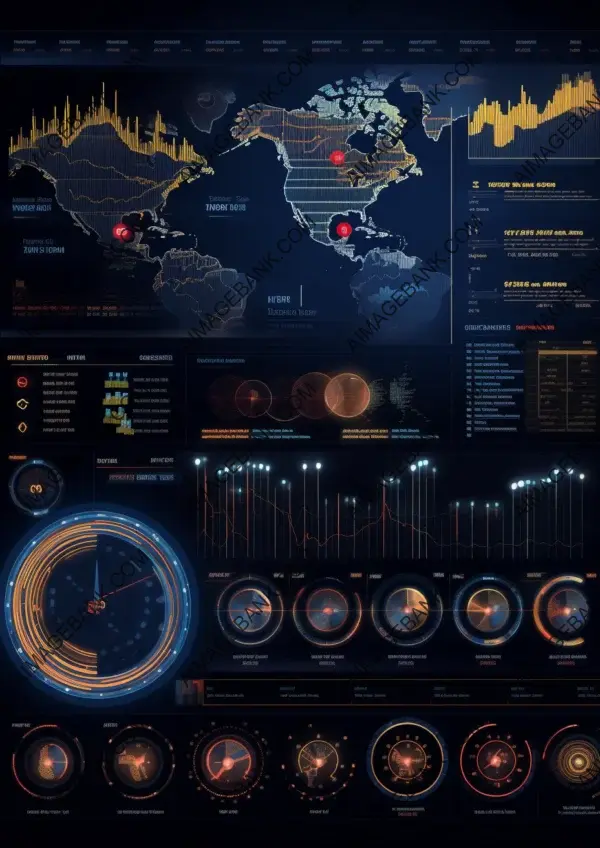 Hi-tech UI design with data boards and China map