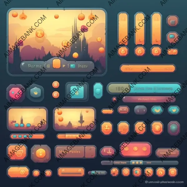 Colorful and transparent 2D game GUI UI kit