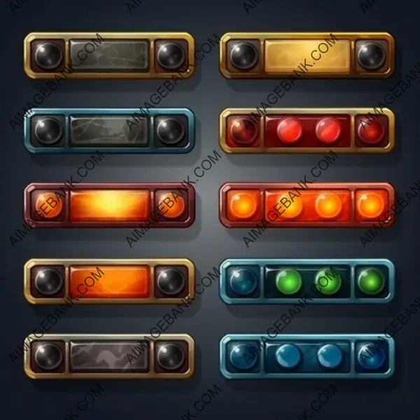 Rectangular Buttons for Gaming UI