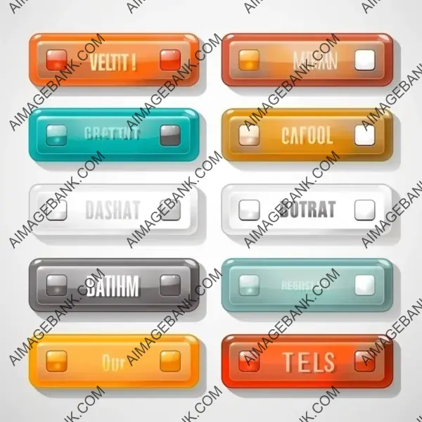 Modern Web Text Buttons Set