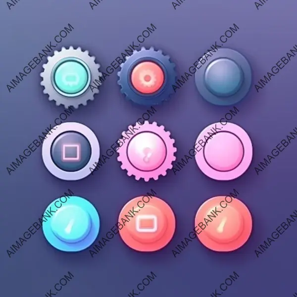 Flat Design Buttons for Various Settings