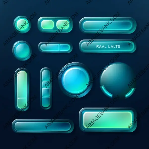 Clear Blue Oval and Rectangle Buttons for Game UI