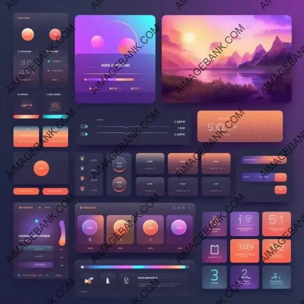 Sleek UI/UX kit with neumorphic style