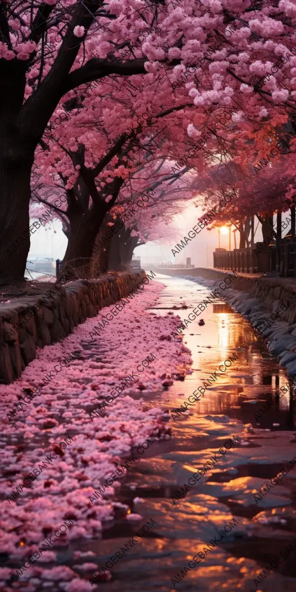 Blossoming Japanese Avenue Under Amazing Sunlight