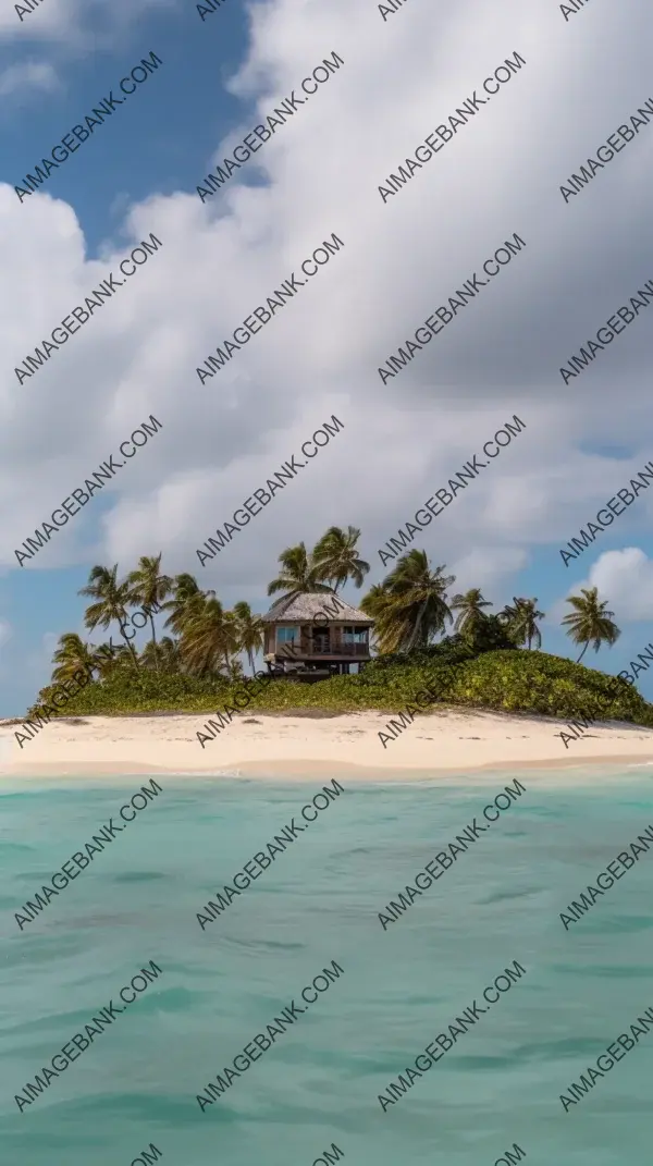 Idyllic shell house on a desert island