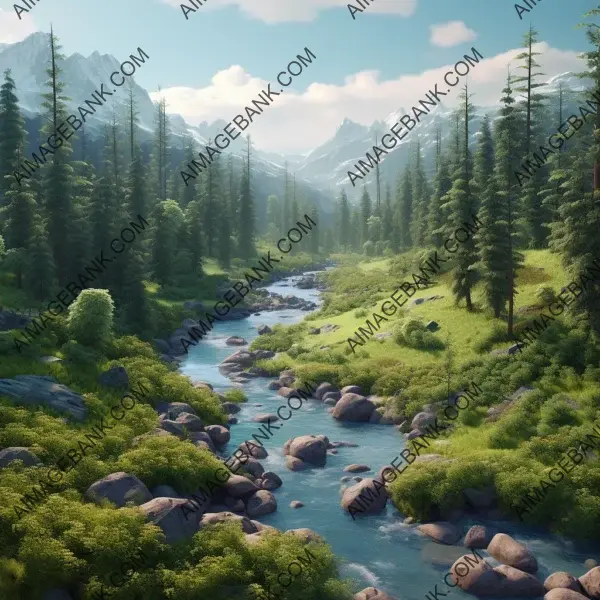 Immersive 3D landscape with Pixar-like quality