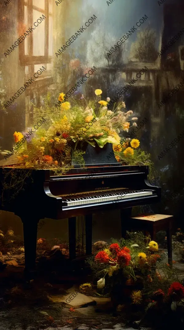 Rembrandt light illuminates Monet&#8217;s piano with atmospheric allure