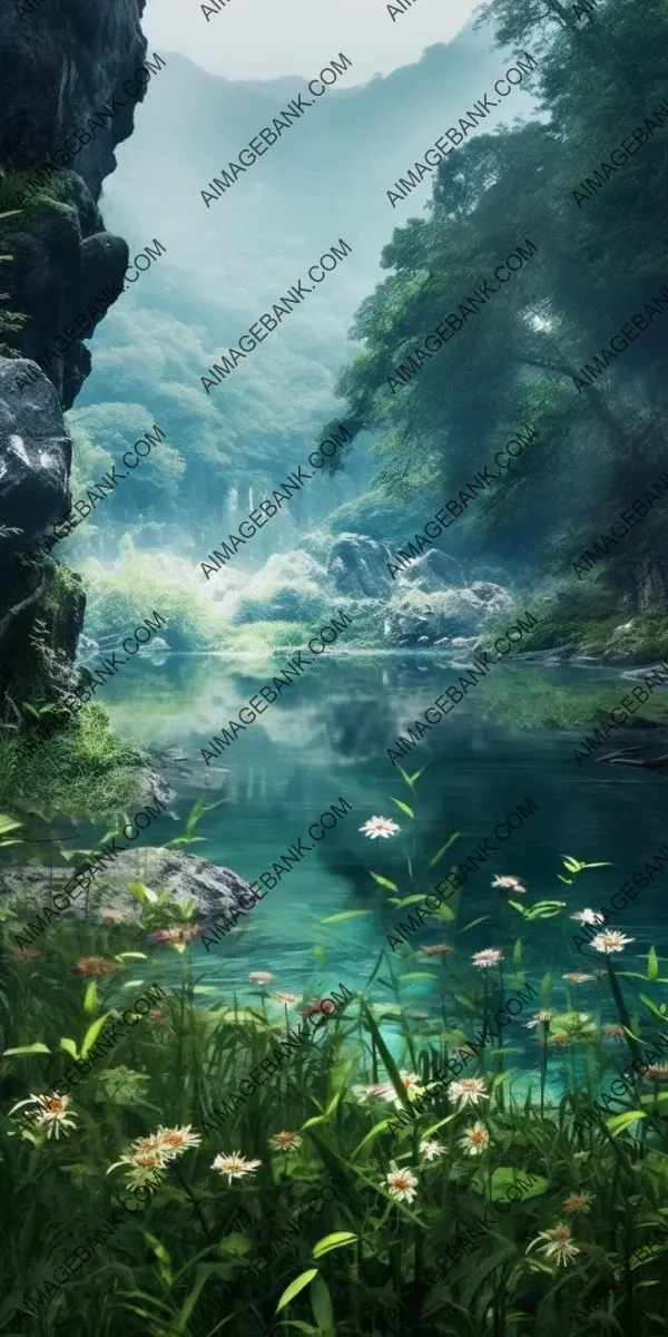 Unveiling magic: Realistic and cinematic portrayal of a captivating summer landscape up close