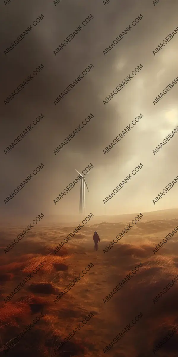 Captivating nature photo with sci-fi fog and a powerful wind storm