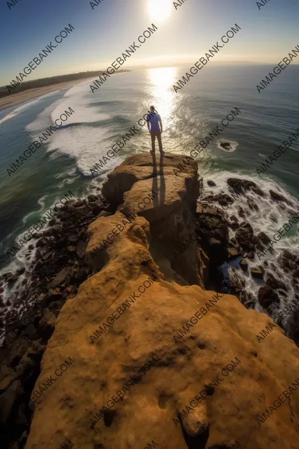 Captivating view straight down from an edge cliff