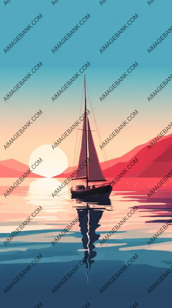 Journey Sailboat: Halftone Poster at Hinckley