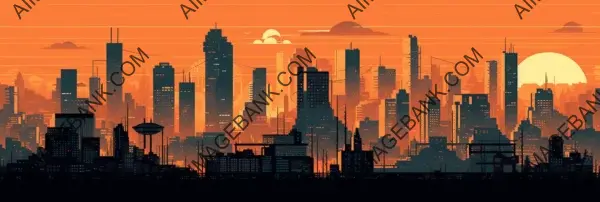 Nostalgic Futurism: Retro-Style Illustrations of City Skylines