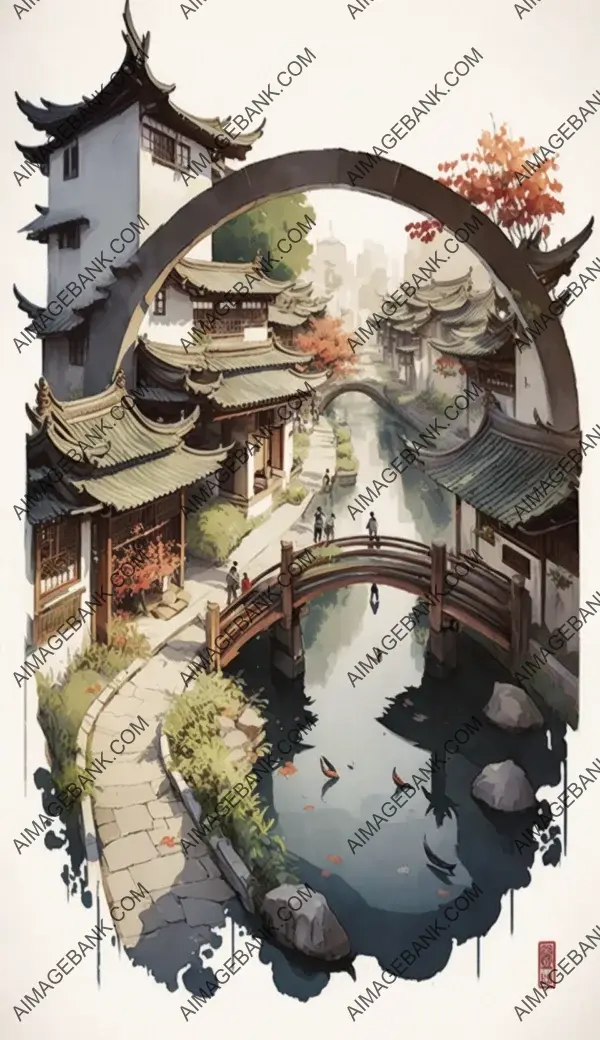 James Jean&#8217;s Chinese Water Town: Artistic Style with Captivating Charm