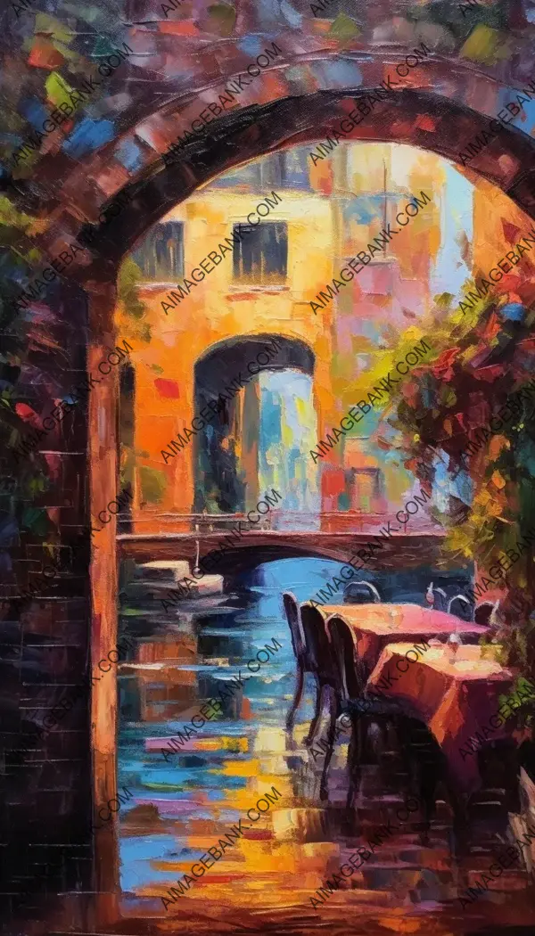 Vibrant Color Splashes Enhance Oil Painting