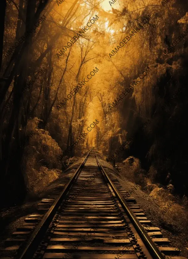 Capture the beauty of a forest railroad in a photo