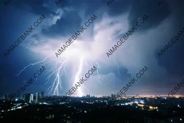 Captivating Dynamics: Thunderstorm Viewed from City Rooftops