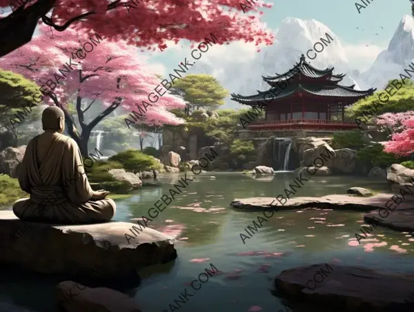 Blossoms of Tranquility: Captivating Japanese Garden in Full Bloom