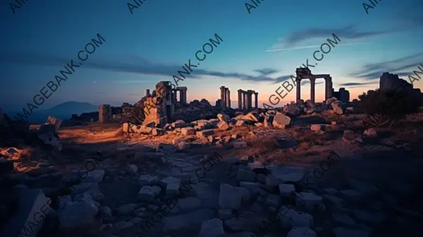 Evening Serenity: Crafted Soft Atmosphere at Ancient Ruins