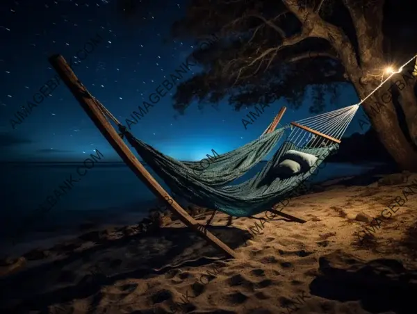 Starry Seaside Dreams: Captivating Tranquility in a Hammock