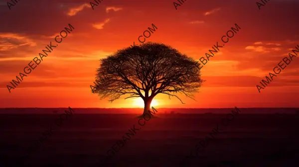 Backlit Beauty: Lone Tree Silhouetted against Vibrant Colors