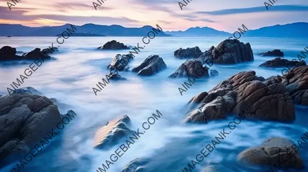 Dynamic Serenity: Long Exposure Seascape Captivates