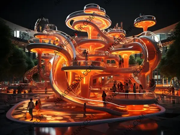 A Futuristic Playground Imagined with Cybernetic Elements