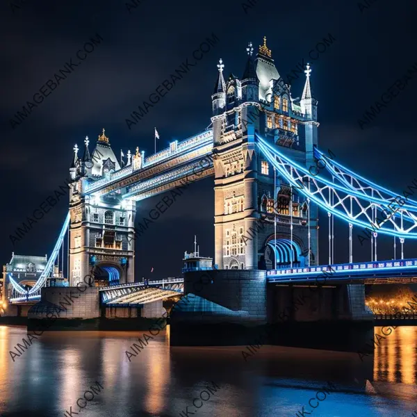 Tower bridge under blue night sky