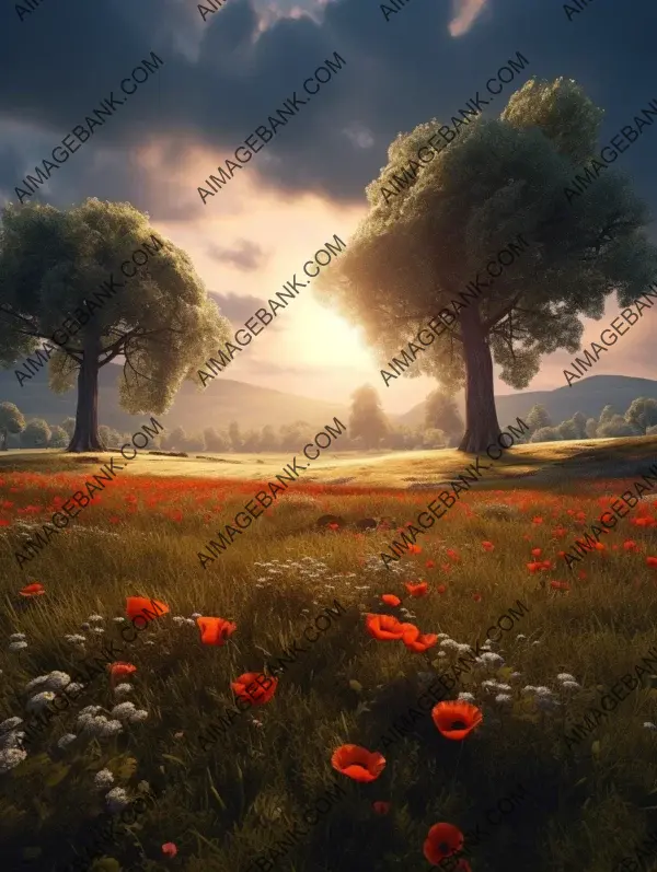 Stunning Poppy Meadow Trees