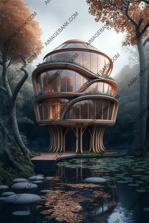 Beauty Futuristic Wood House