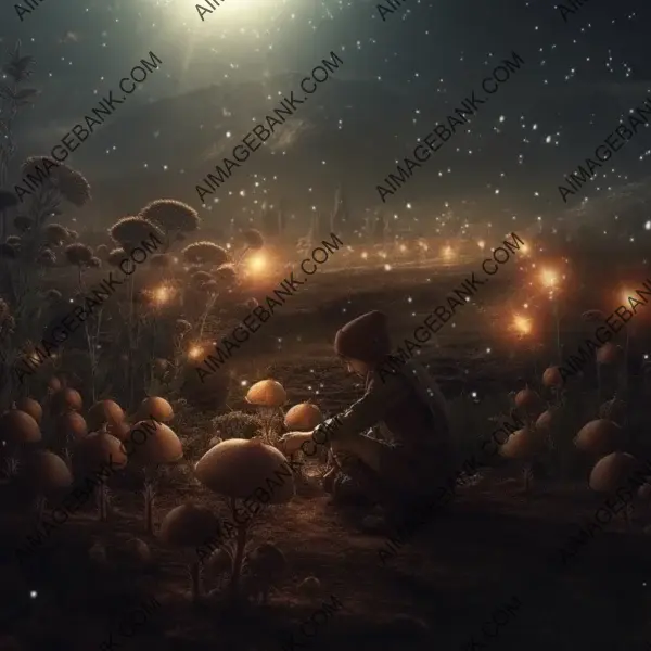 Mesmerizing Fantasy Scene of Seeds Being Sown