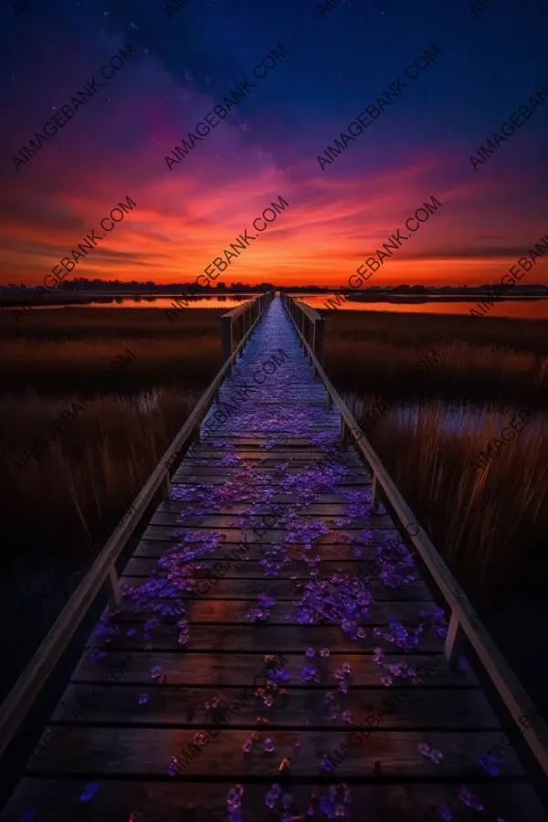 Tranquil beauty of Halibut Lake: Sunset on the bridge