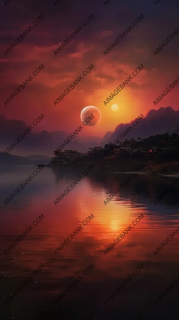 Captivating sunset at Jupiter and Neptune: A hyper-realistic portrayal