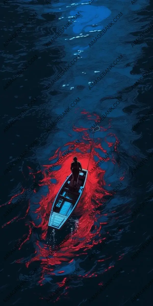 Solitary Boat Amidst Dark Waters