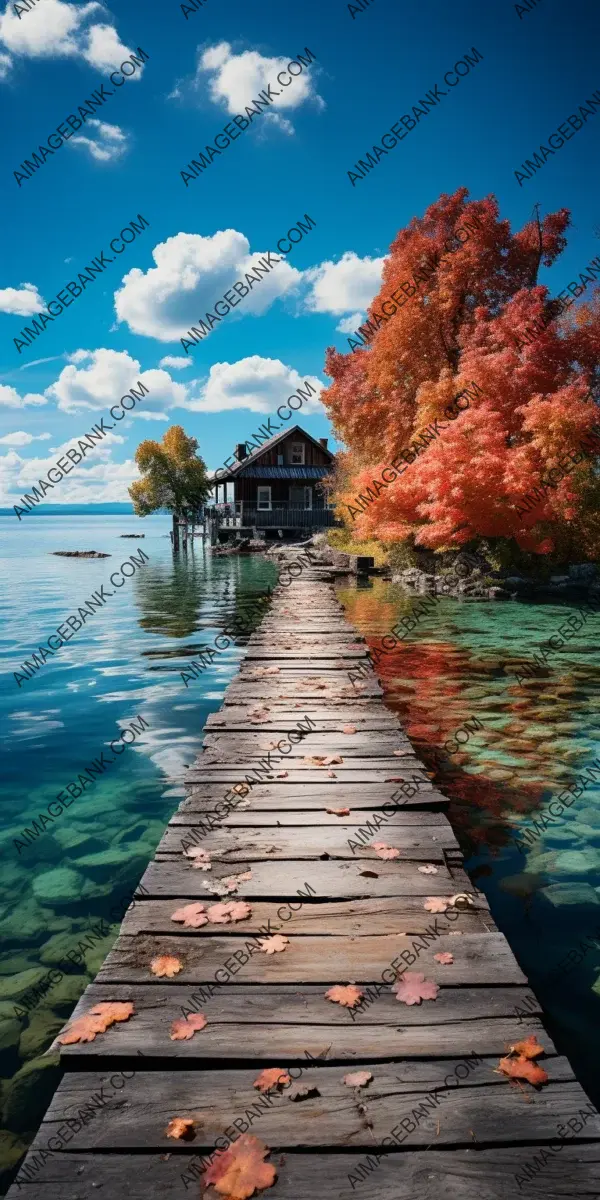 Experience the Endless Serenity: Small Lake Connected by an Old Wooden Pier