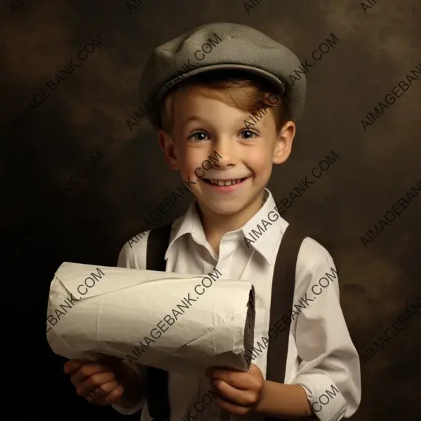 Unexpected Happiness: Newsie Child with a Roll of Toilet Paper