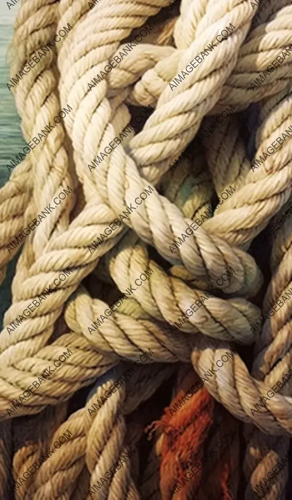 Detailed Elegance: Knotted Rope Watercolor Painting with High Detail