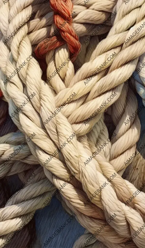 Watercolor Mastery: High-Detail Painting of Knotted Rope