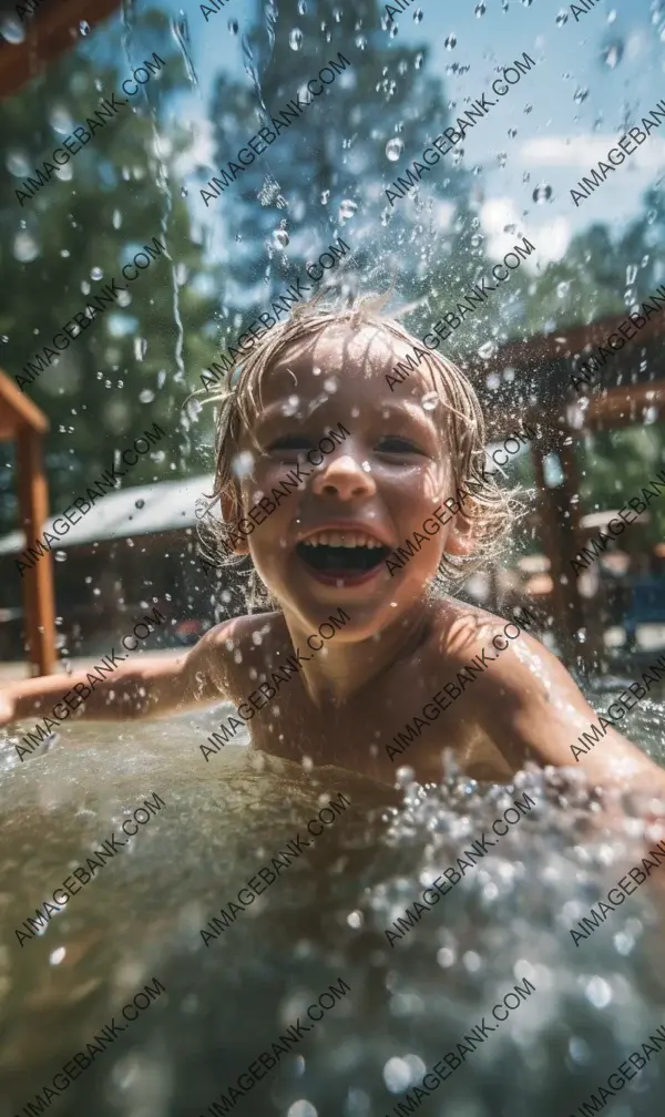 Poolside Adventures: Boy Enjoying Norwegian Swimming Style