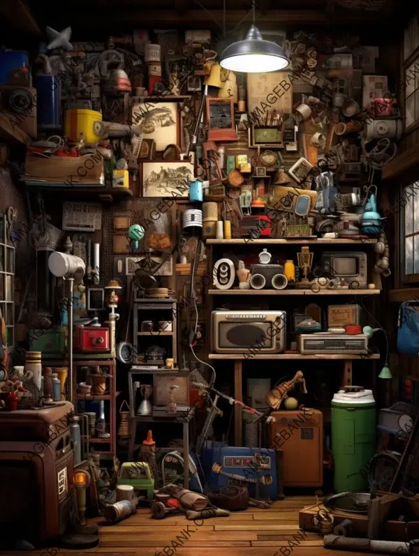 Junk-filled garage creates a cluttered surrounding