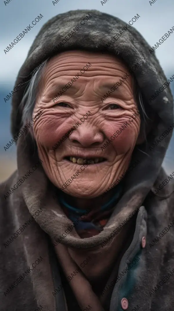 Captivating full body portrait of a Tibetan-Chinese beauty, age 40 or so, in a relaxed pose