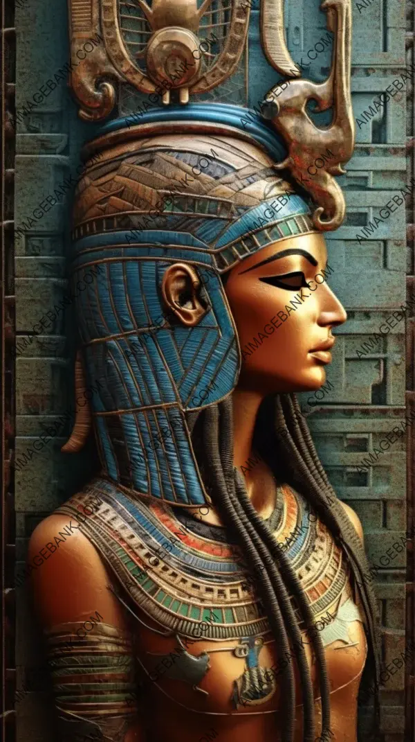 Animated depiction of Cleopatra in Egyptian hieroglyphs