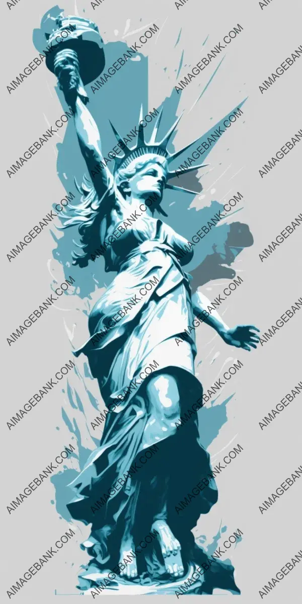 Iconic Transformations: The Statue of Liberty in a Superimposed Contemporary Style