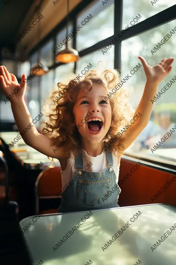 Radiant Moments: Exuberant Little Girl&#8217;s Diner Delights