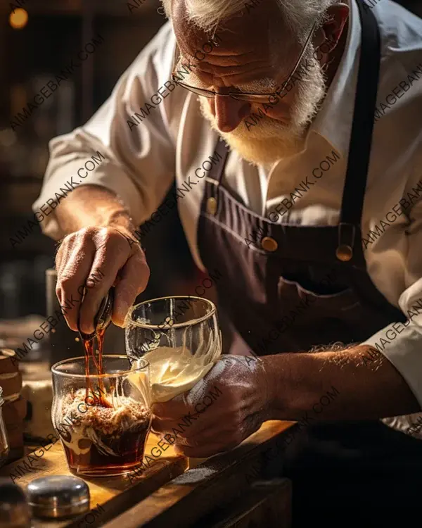 Brewing Perfection: Close-up of bartender&#8217;s Meticulous Skill