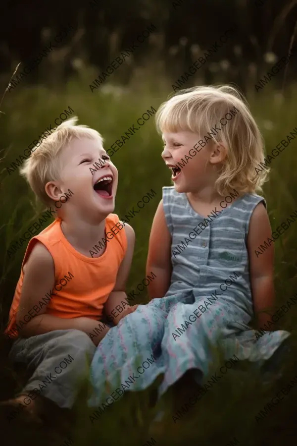 Delightful laughter from a boy and girl