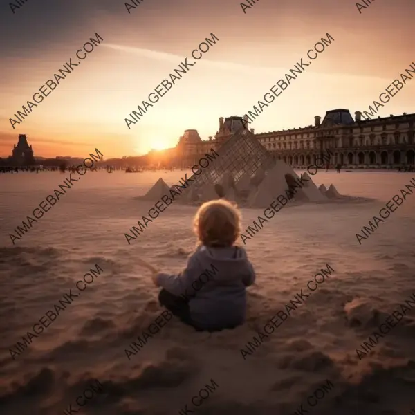 Intriguing photo of a child using a shovel and small bucket