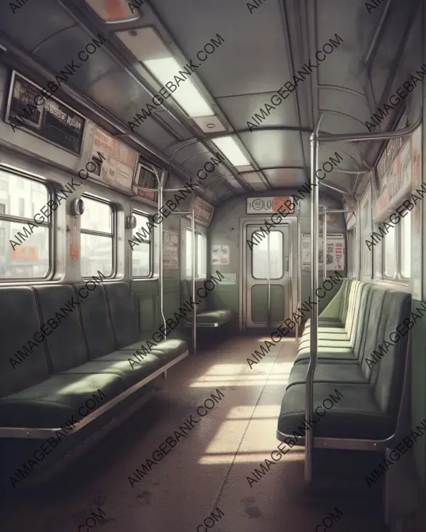 Captivating scene featuring a pastel subway train in European style